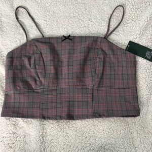 WILD FABLE NWT • Plaid Crop Top with Adjustable Spaghetti Straps